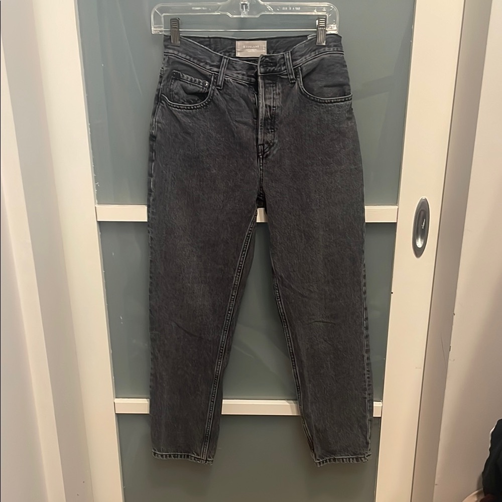 Everlane The 90s Cheeky Black Charcoal Denim Jeans, 26 Ankle